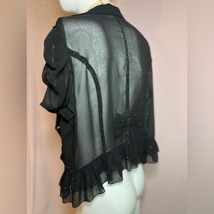 Black Sheer Tule Blazer Gothic Alt Formal